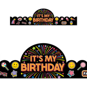 Core Decor Happy Birthday Crowns, Pack of 30