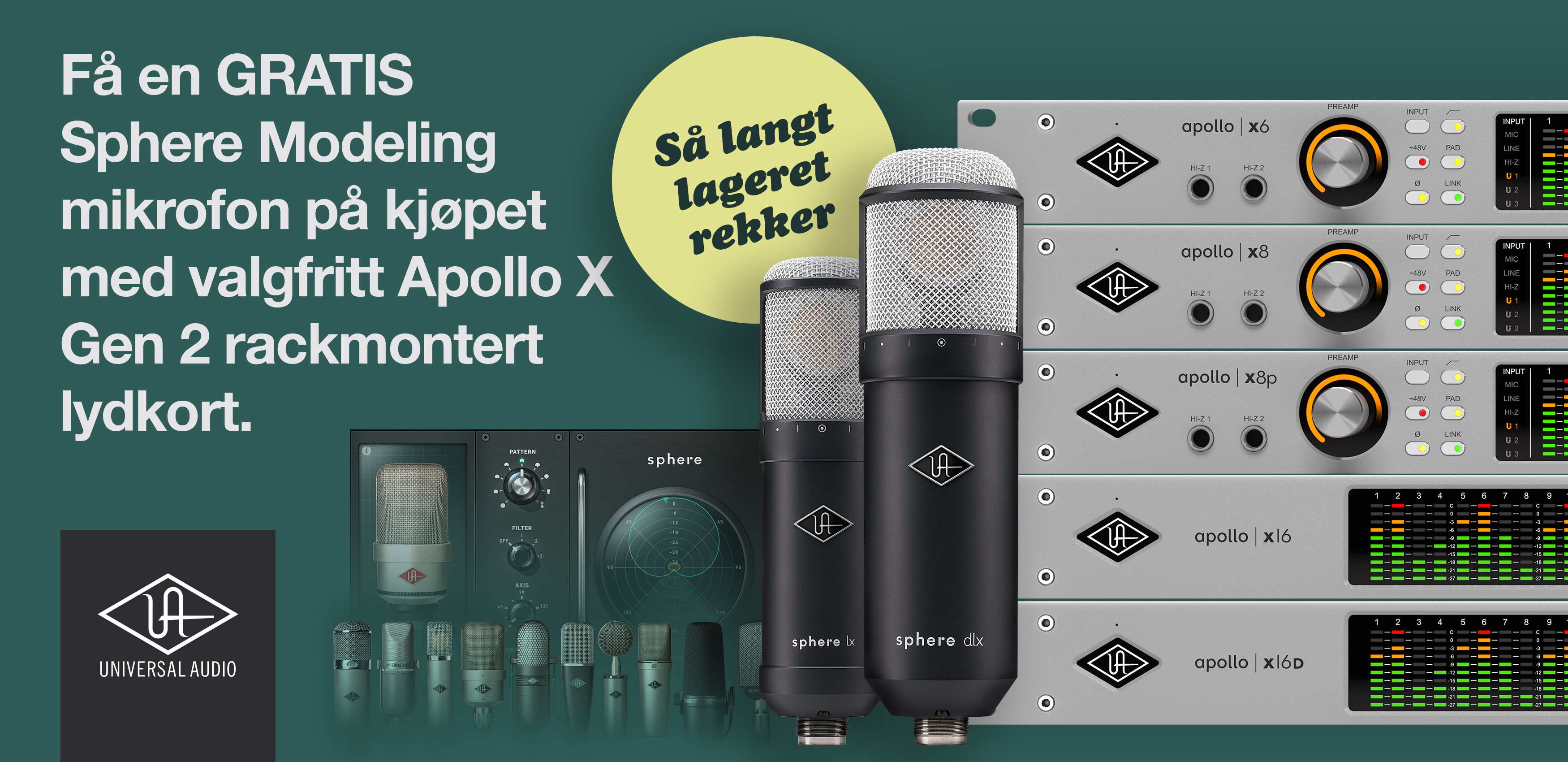 UAD Apollo X Gen 2 rackmontert lydkort kampanjefoto