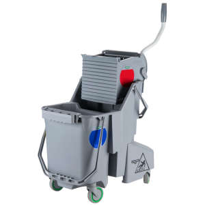 Unger, SmartColor™, 32qt, Mop Bucket w/ Sidepress Wringer and Drain, Gray