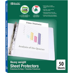 Heavy Weight Top Loading Sheet Protectors, Box of 50
