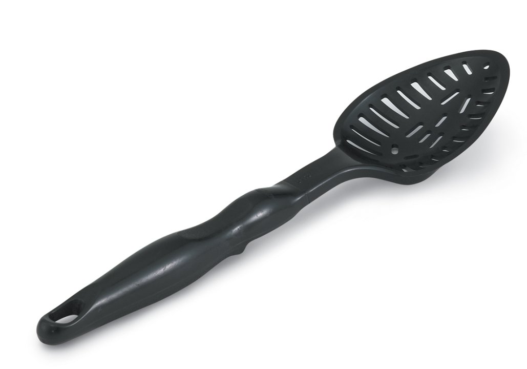 13.25-inch slotted nylon spoon in black