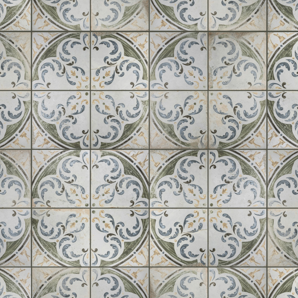 Kings Porto Amaral 17.63x17.63 Square Ceramic Floor and Wall Digital Pattern