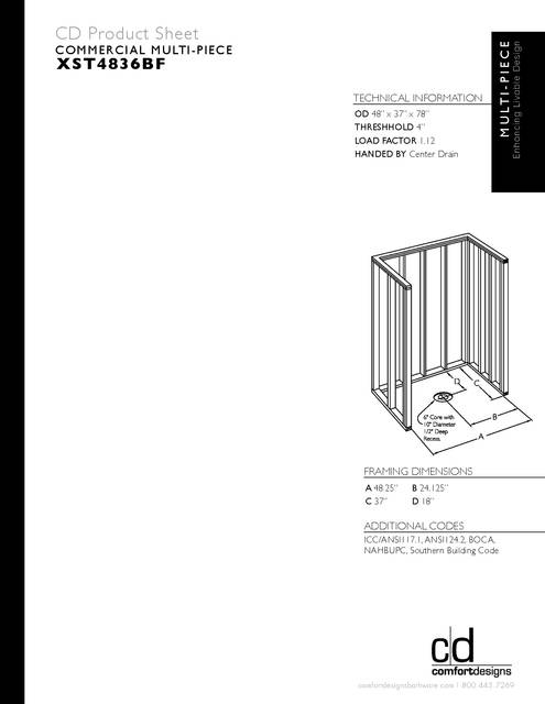 Tech Data Sheet — Cd Shower Tech Data Xst 4836bf 4p