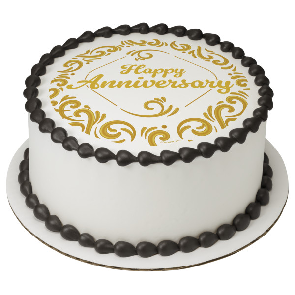 Gold Anniversary PhotoCake® Edible Image®