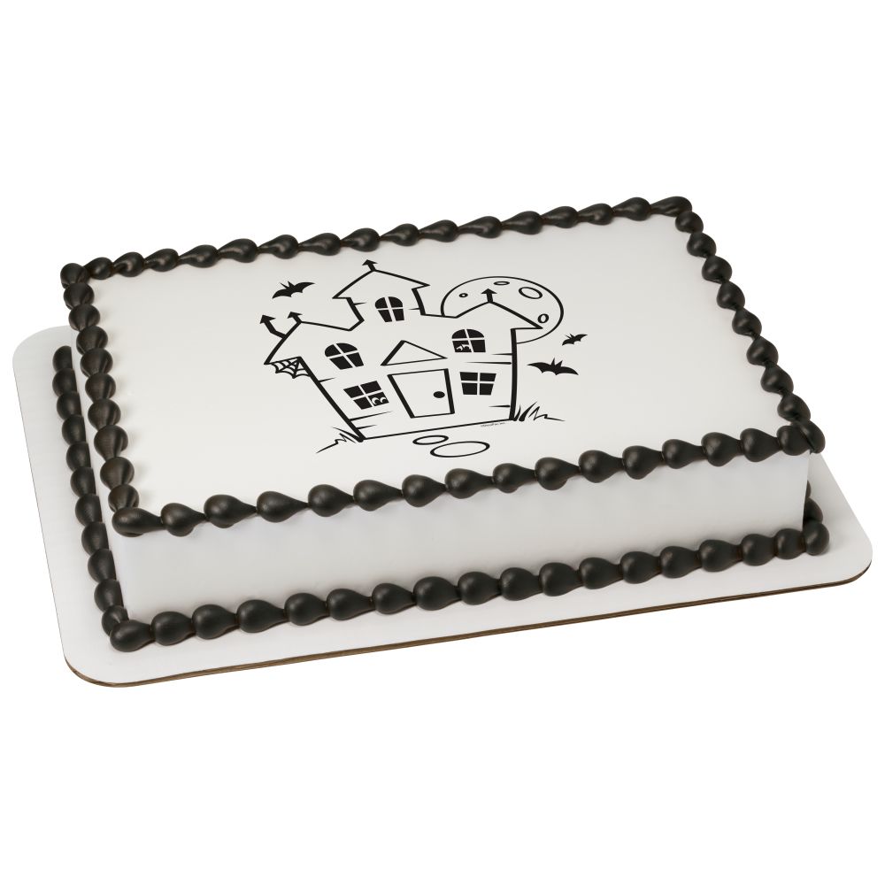 Image Cake Paintable Haunted House