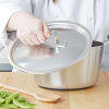 9 13/16-inch Wear-Ever® domed aluminum cover with satin finish and dipped handle
