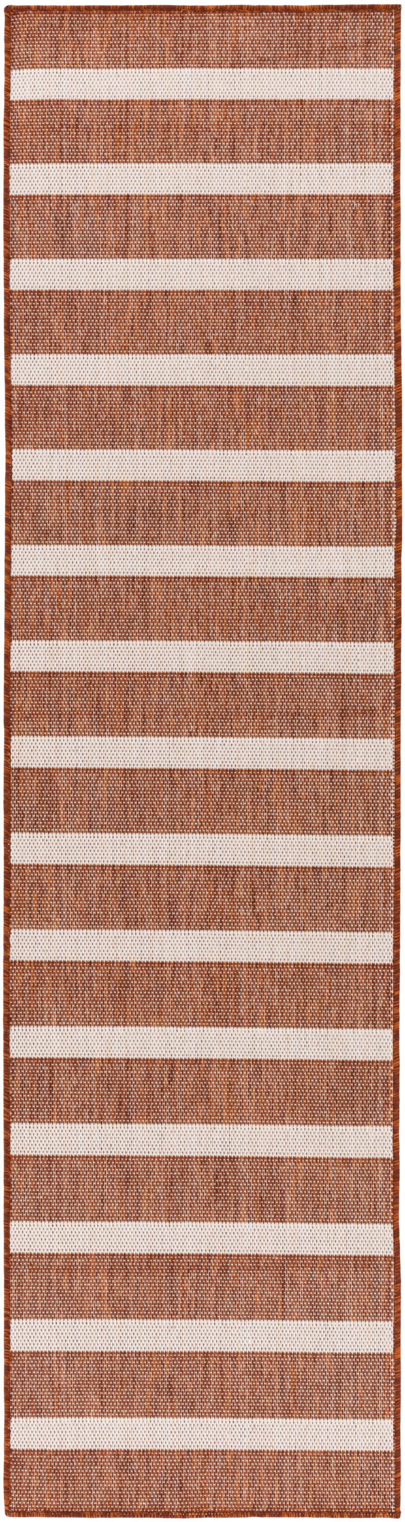 Nourison Positano 2'2" x 10' Terracotta Ivory Modern Rug