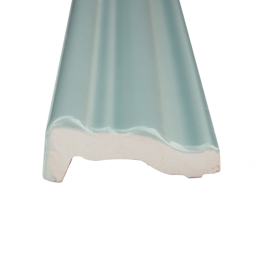 Chester Chair Rail Acqua 2 in. x 12 in. Ceramic Wall Trim