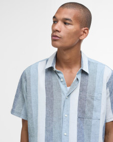Portwell Striped Regular Short-Sleeved Shirt Classic Navy