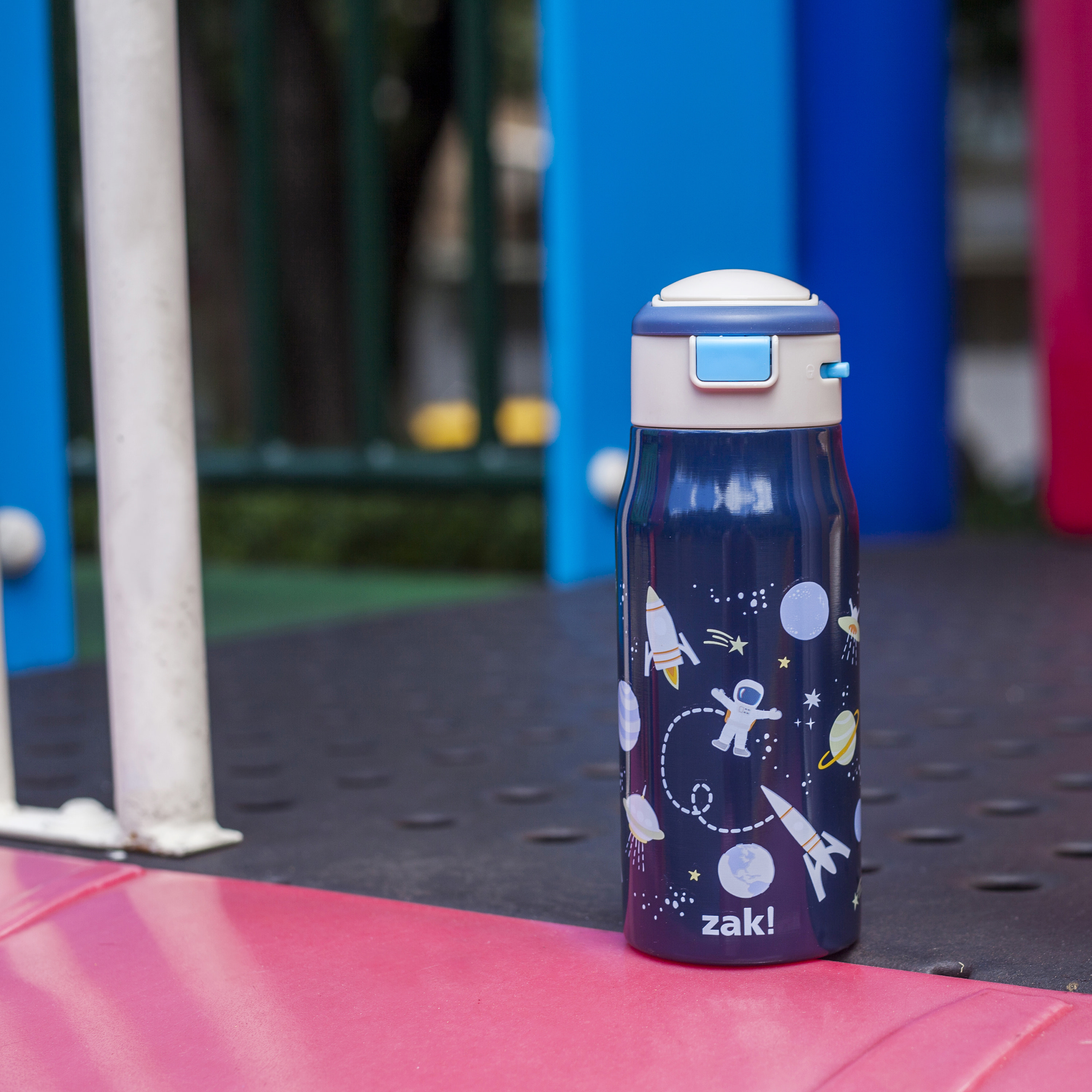 Zak Kids 13.5 ounce Mesa Double Wall Insulated Stainless Steel Water Bottle, Outer Space slideshow image 7