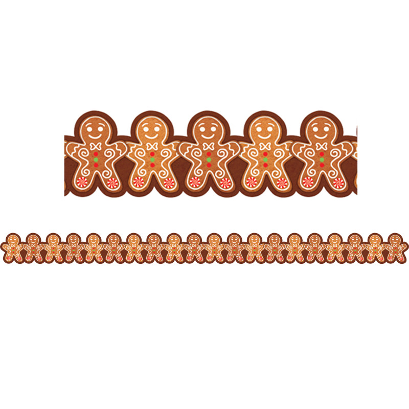 Gingerbread Cookies Die-Cut Border Trim, 35 Feet