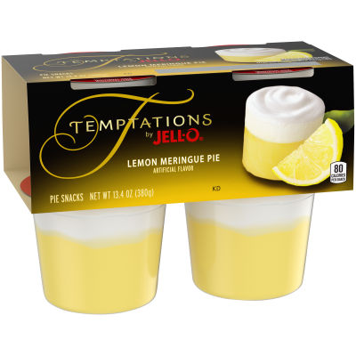 Jell-O Temptations Lemon Meringue Pie Snacks, 4 ct Cups