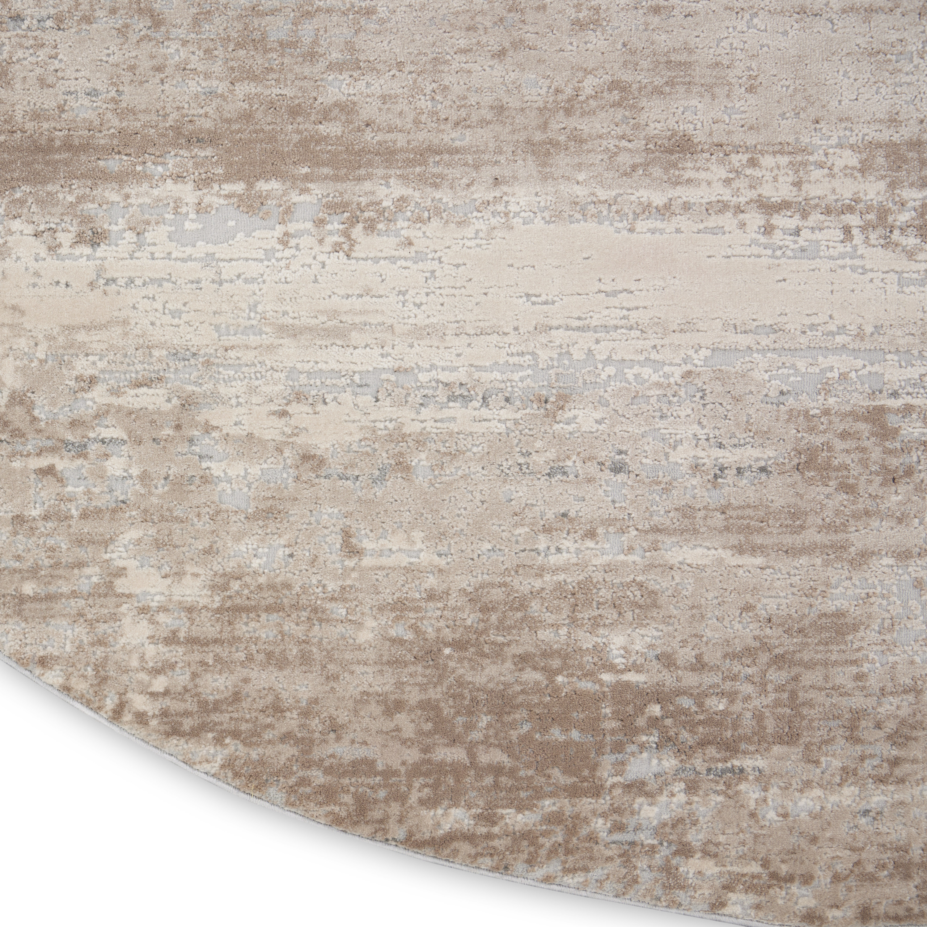 Nourison Rustic Textures 7’10” x Round Beige Modern Indoor Rug