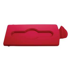 Rubbermaid Commercial, Slim Jim®, Closed Lid Insert, Rectangular, Resin, Red, Receptacle Lid