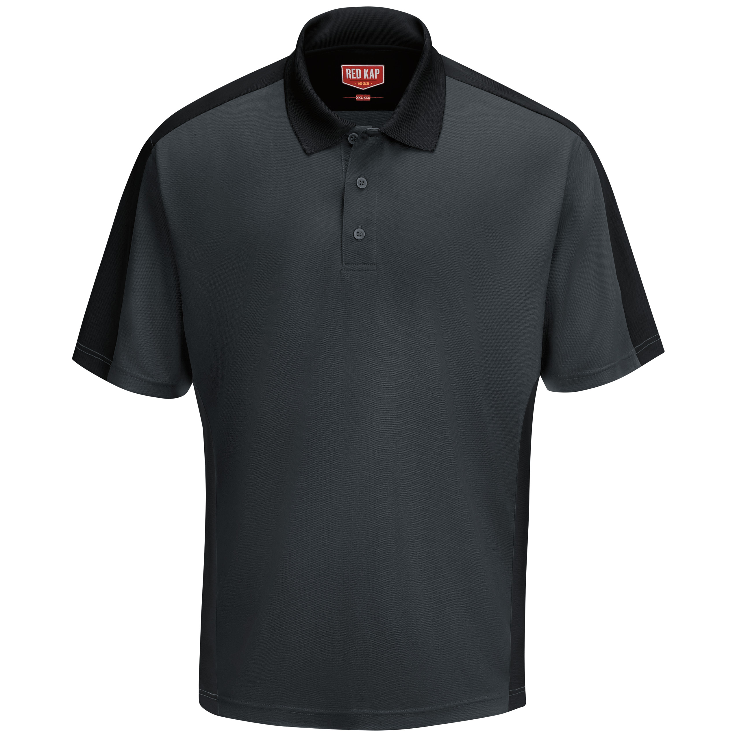 Men‘s Short Sleeve Performance Knit Two-Tone Polo-Red Kap