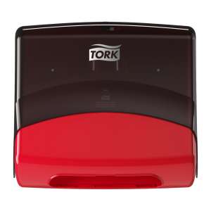 Tork, W4 Performance,  Folded Wiper Dispenser, Black/Red