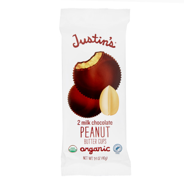 JUSTIN'S Milk Chocolate Peanut Butter Cup Stand Up Caddy . C1CB - Front Center Inner Pack (Hi Res)