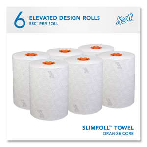 KIM47035, Kimberly Clark, Scott Pro Slimroll, 580ft Roll Towel, 1 ply, White