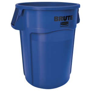 Rubbermaid Commercial, VENTED BRUTE®, 44gal, Resin, Blue, Round, Receptacle