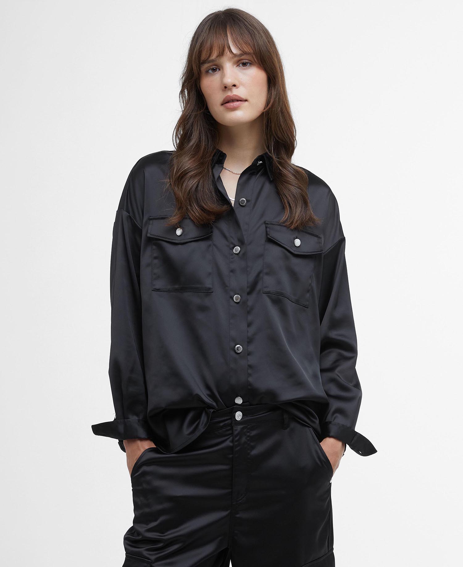 Della Satin Long-Sleeved Shirt image number 0