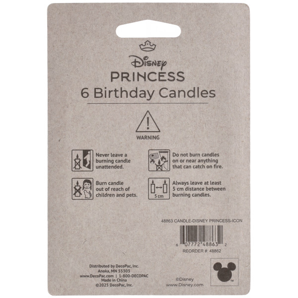 Disney Princess Icon Licensed Candles