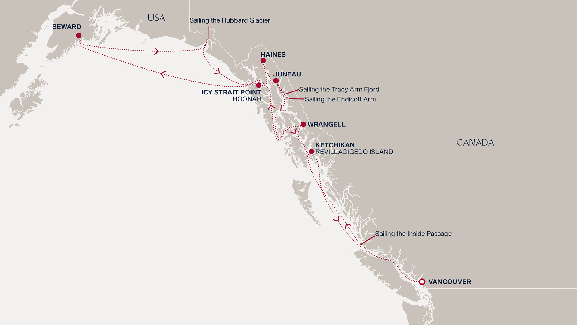 Itinerary map