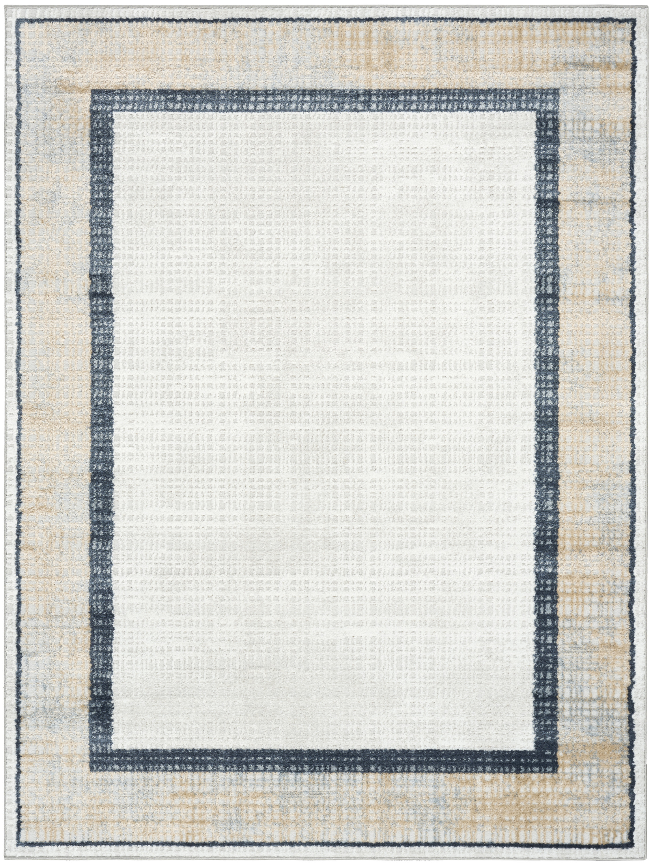 Nourison Dekor 4' x 6' Grey Navy Modern Indoor Rug