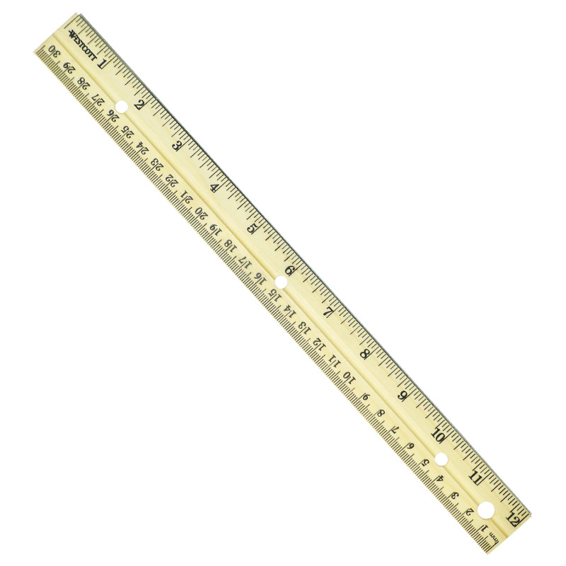 Hole+Punched+Wood+Ruler+English+And+Metric+With+Metal+Edge%2C+12%26quot%3B