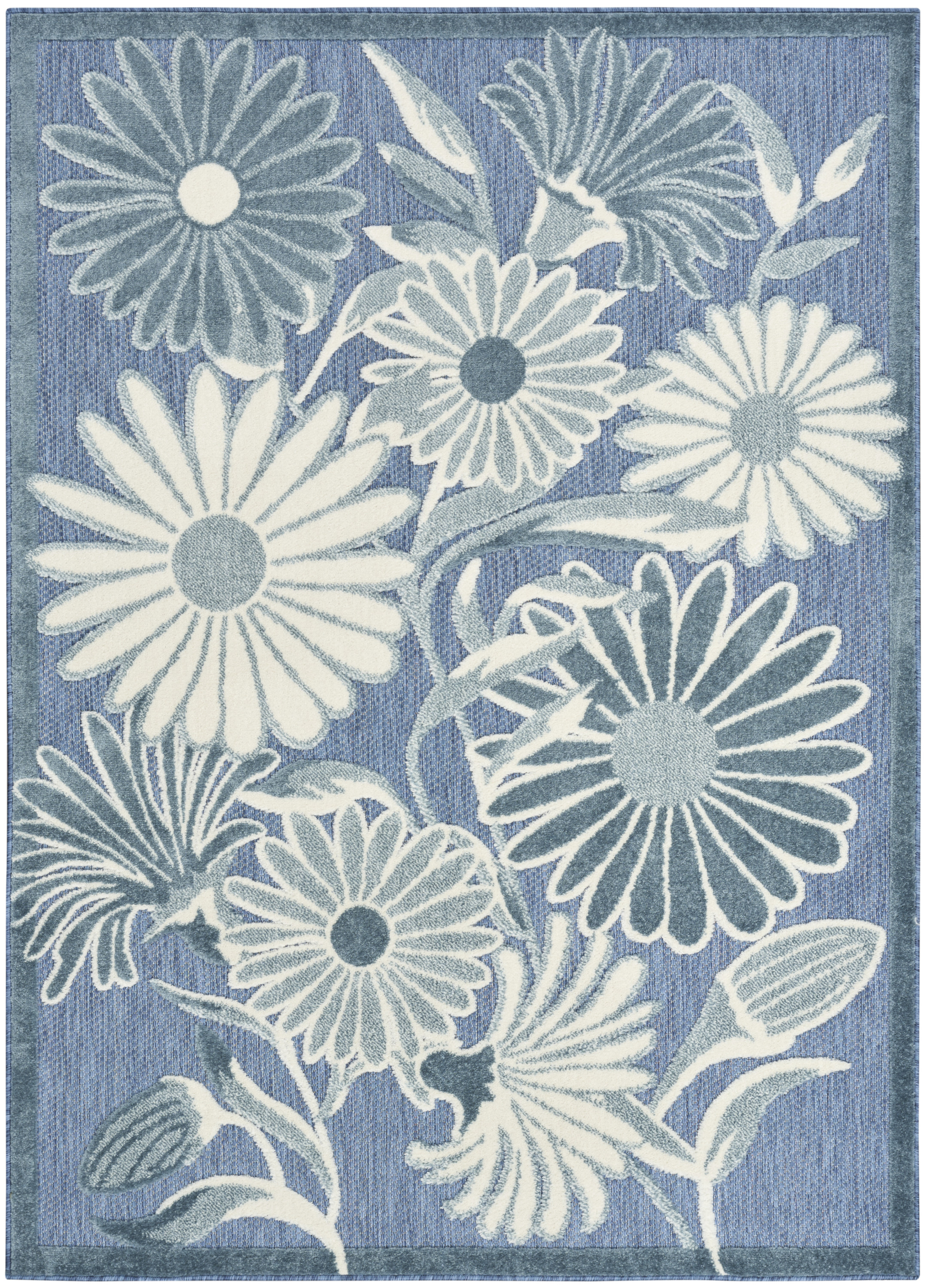 Nourison Aloha 7'10" x 10'6" Blue Outdoor Rug