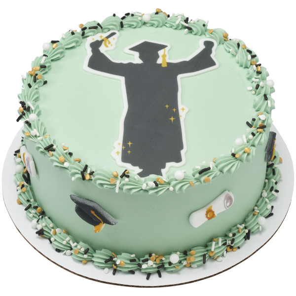 Grad Silhouette Medallions Made Simply™ SugarStyle® Edible Decorations