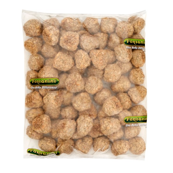 FONTANINI(r) Halal Chicken & Beef Meatball, Cooked, 1 oz, 2/5lb . C1CB - Front Center Inner Pack (Hi Res)