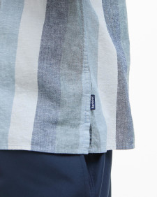 Portwell Striped Regular Short-Sleeved Shirt Classic Navy