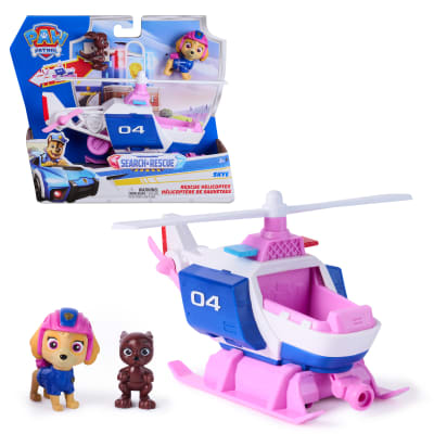 PAW Patrol: Search & Rescue, Skye Rescue Helicopter with 2 Figures, Hero Helicopter Toy with Pull-Back Action, Kids Toys for Boys & Girls Ages 3+