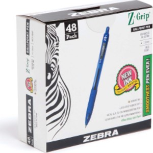 Z-Grip Retractable Ballpoint Pen, 1.0 mm, Blue, 48-Pack