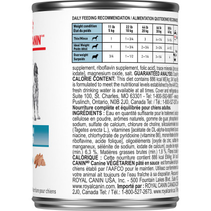 Royal Canin Veterinary Diet Canine Vegetarian Canned Dog Food