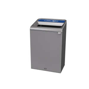 Rubbermaid Commercial, Configure™, Mixed Recycling, 33gal, Metal, Gray, Rectangle, Receptacle
