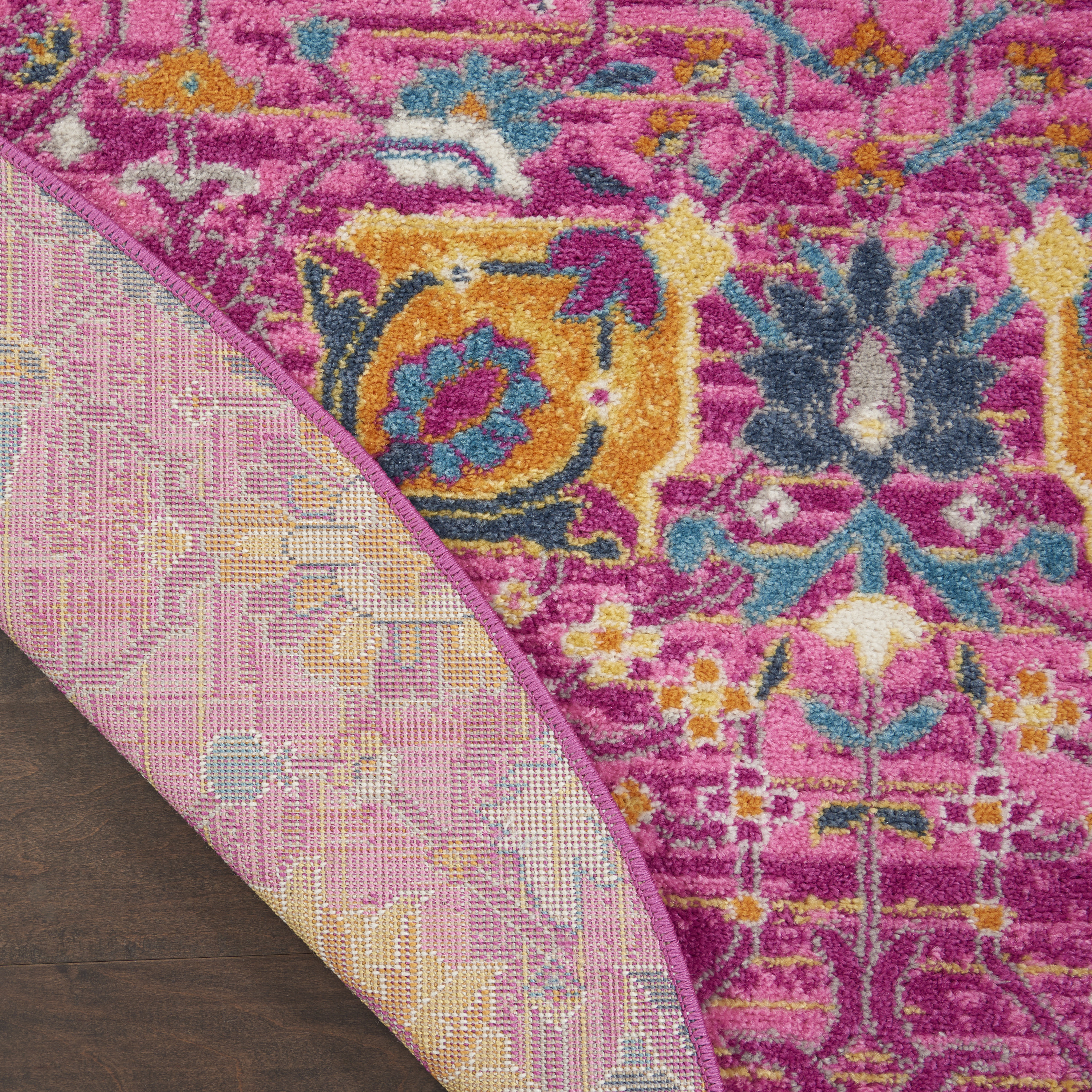 Nourison Passion 4' x Round Fuchsia Bohemian Indoor Rug
