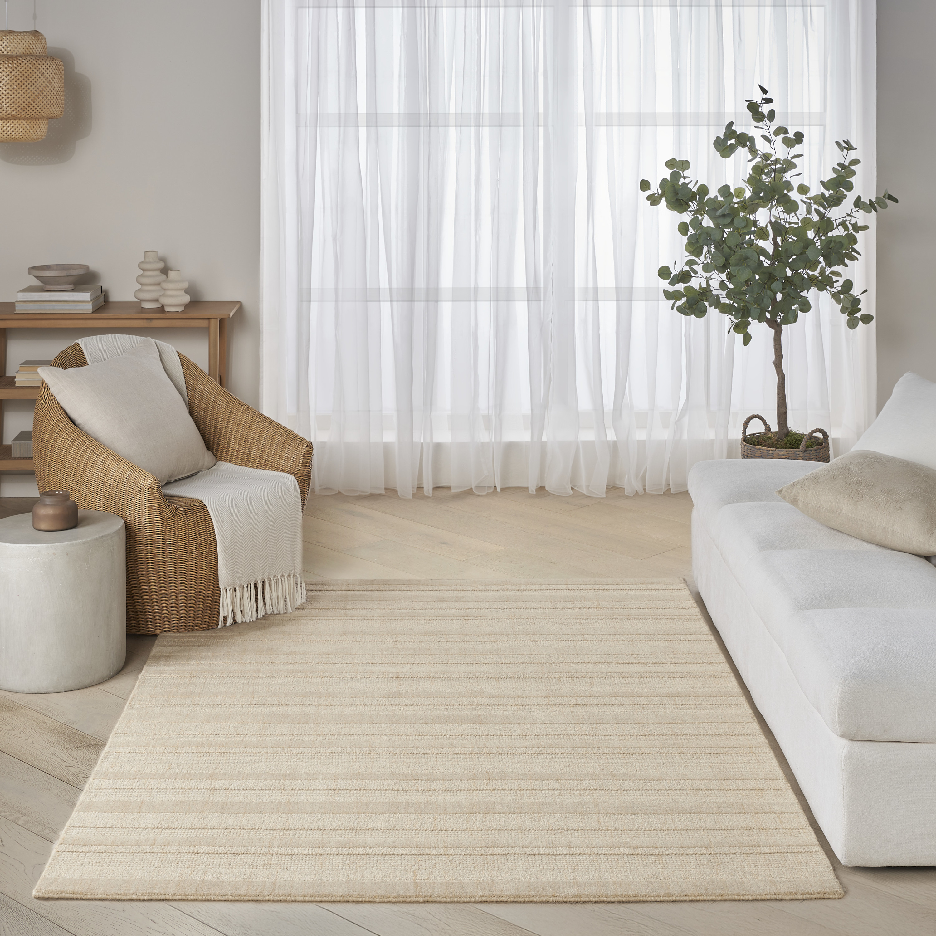 DKNY Pure Multi Weave 5'3" x 7'3" Camel Contemporary Indoor Rug