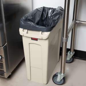 Rubbermaid Commercial, Vented Slim Jim, 16 gal, Resin, Beige, Rectangle, Receptacle