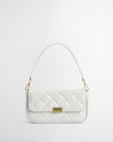 Soho Mini Quilted Crossbody Bag Gloss Silver Birch