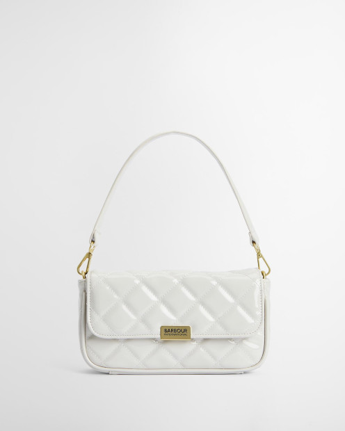Soho Mini Quilted Crossbody Bag Gloss Silver Birch