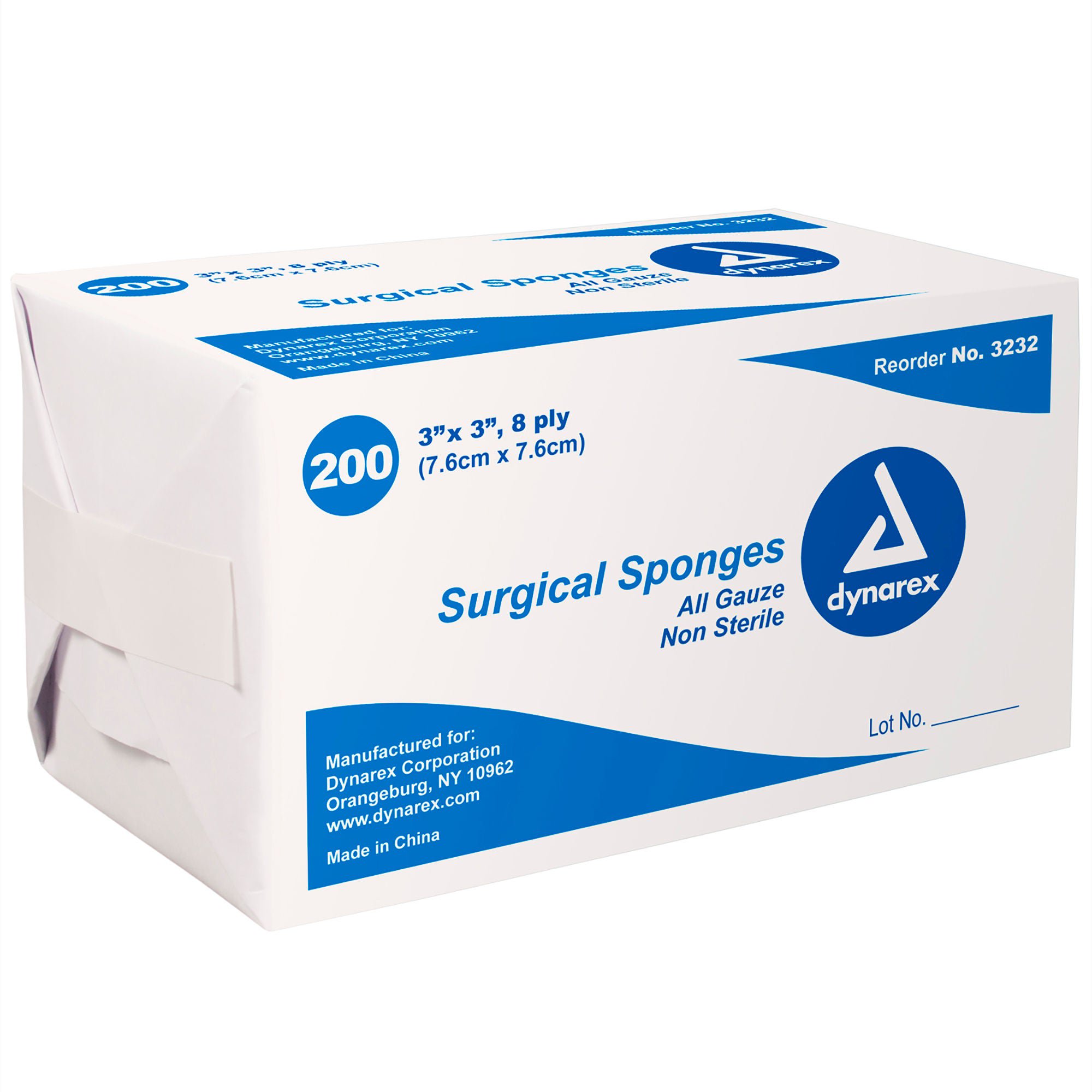 dynarex® Gauze Sponge, 3 x 3 Inch, Eight-Ply