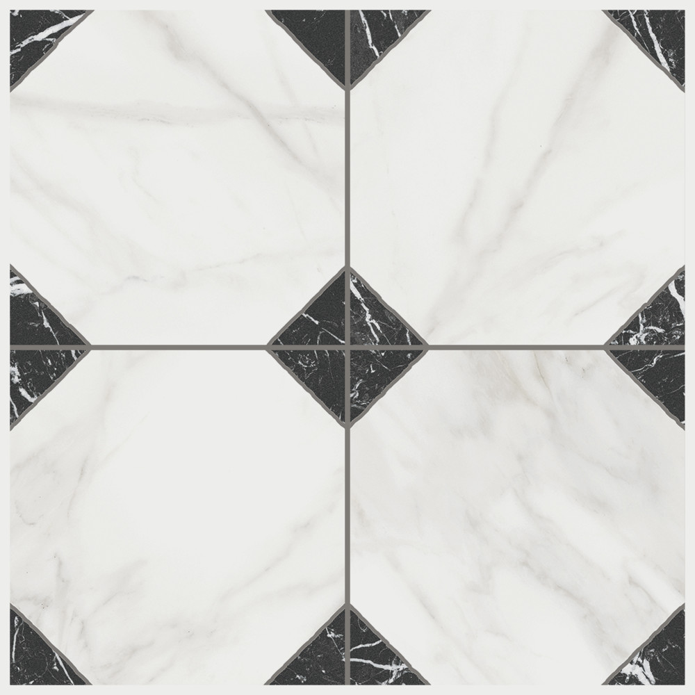 Merzoni Yard Marquina 13 in. x 13 in. Porcelain Floor and Wall Tile