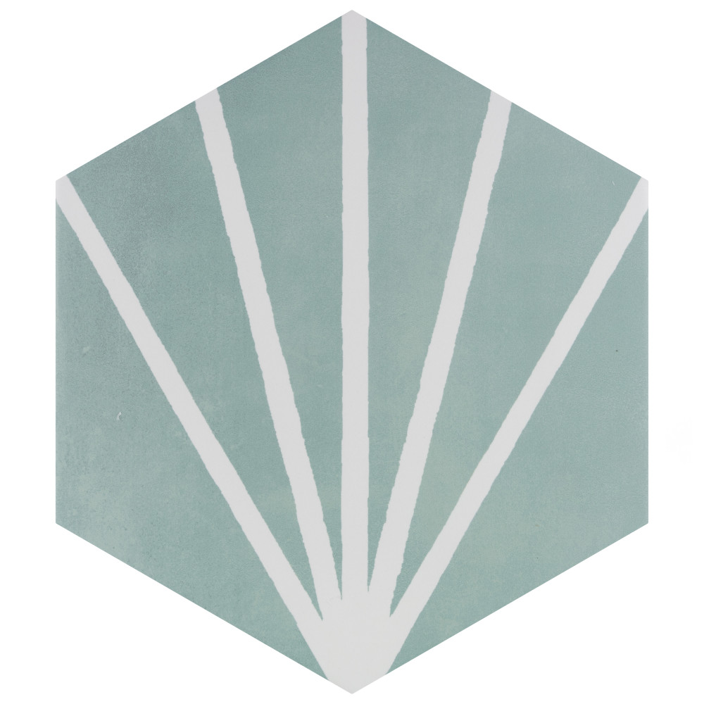Horizon Dusk Hex Aquamarina 7-3/4 in. x 9 in. Porcelain Floor and Wall Tile