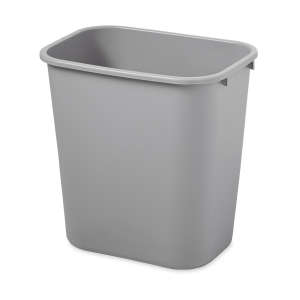Rubbermaid Commercial, 7 gal, Resin, Gray, Rectangle, Receptacle