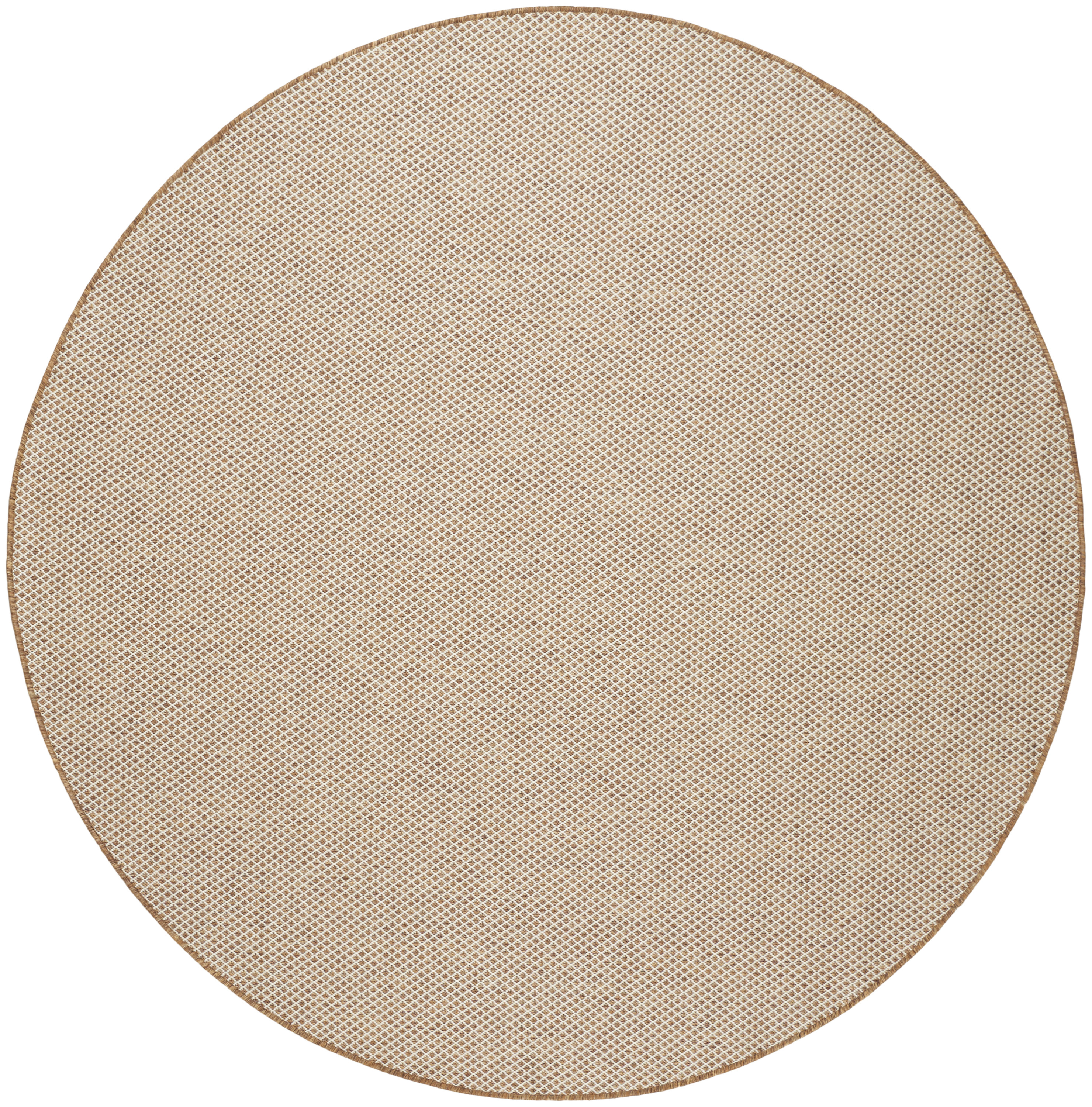 Nourison Courtyard 5' x Round Jute Ivory Modern Rug