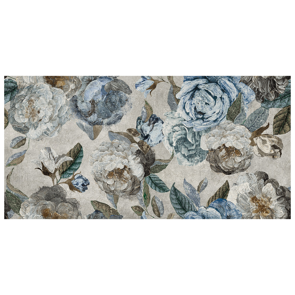 Parete Fiori Grey 23-1/2 in. x 47 in. Porcelain Floor and Wall Tile ...