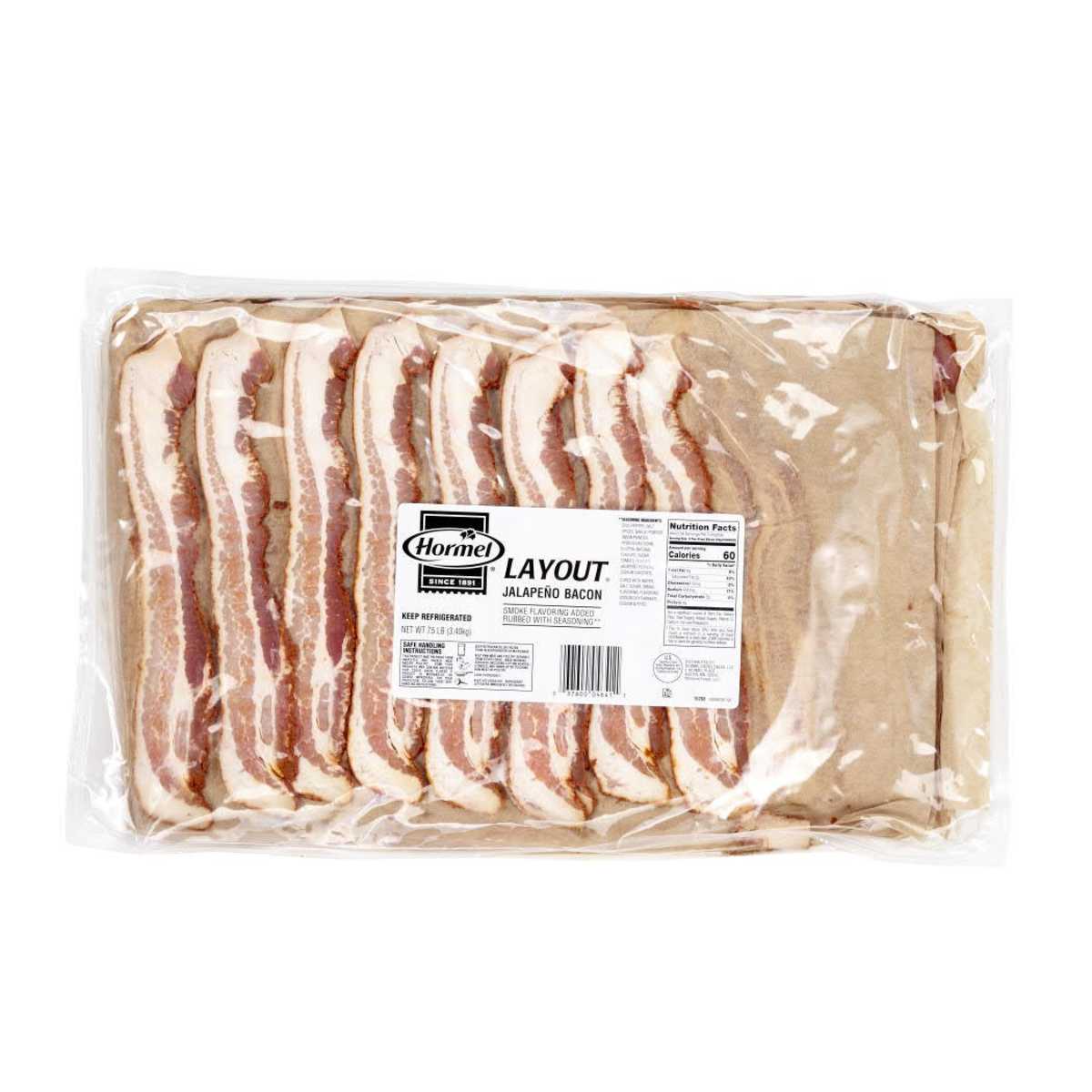 LAYOUT(r) Bacon, Jalapeno, 13/17 slice, 2/7.5 lb . C1CB - Front Center Inner Pack (Hi Res)