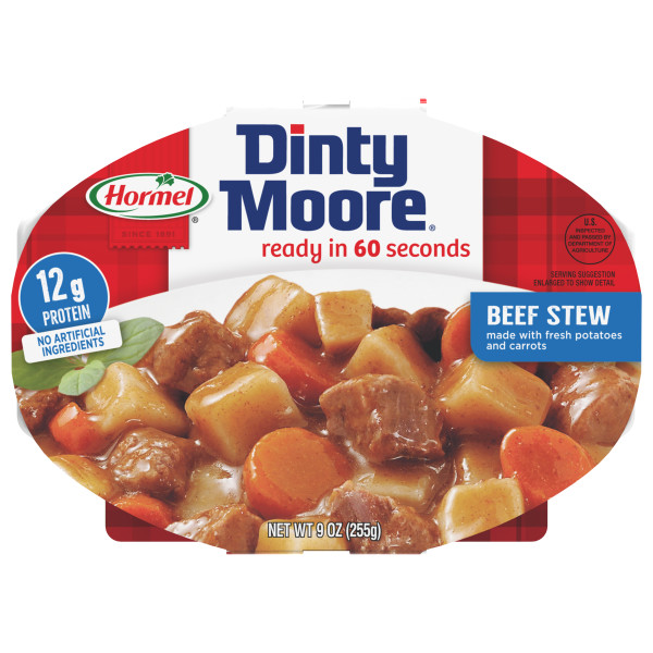 DINTY MOORE(r) Stew, Beef, 6/9OZ oz. . C1N1 - Front No Plunge In Package (Hi Res)