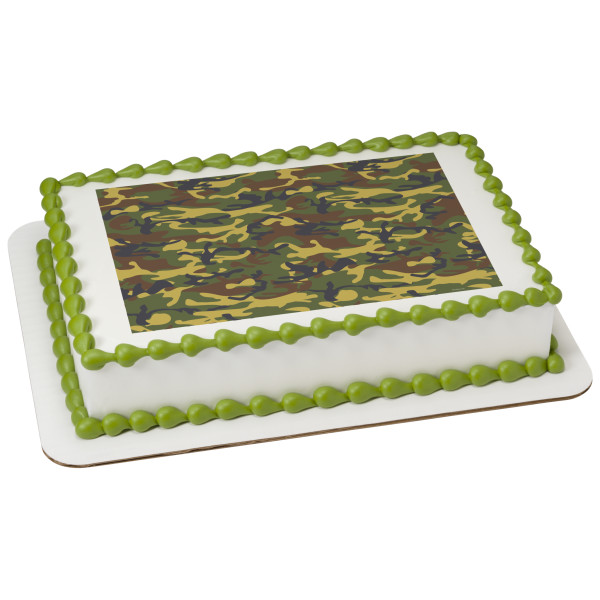 Green Camouflage PhotoCake® Edible Image®